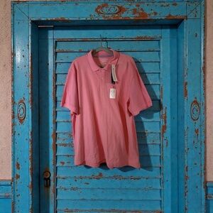 Saddlebred Perfect Polo Shirt Pink Short Sleeve Golf Casual Mens XL NEW